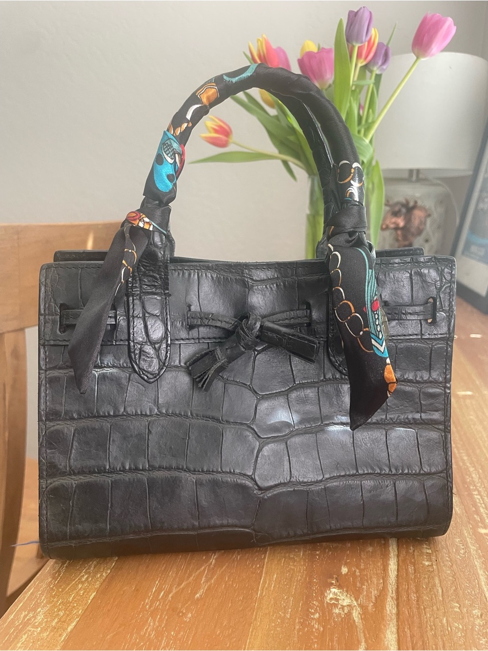 🇮🇹 Vintage Dooney & Bourke Croc Embossed Mini Satchel - Made in Italy
